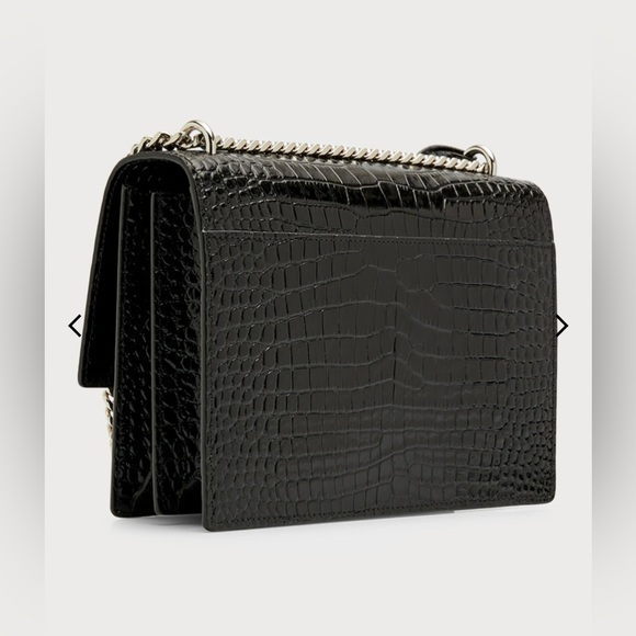 Saint Laurent Croc Embossed Leather Crossbody Bag New - Picture 16 of 16